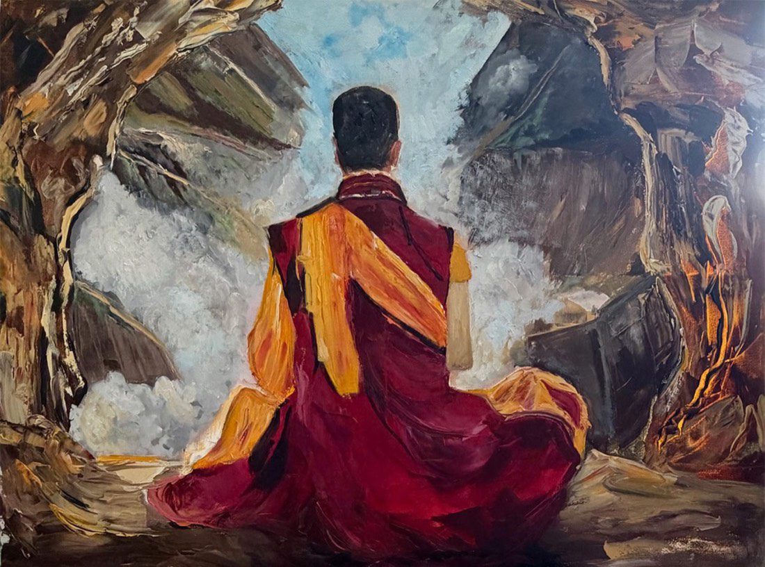 Monk in Meditation by Monique Paré